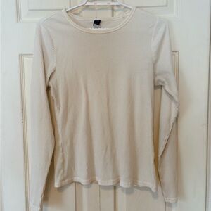 Old Navy White Long Sleeve Plush Tee